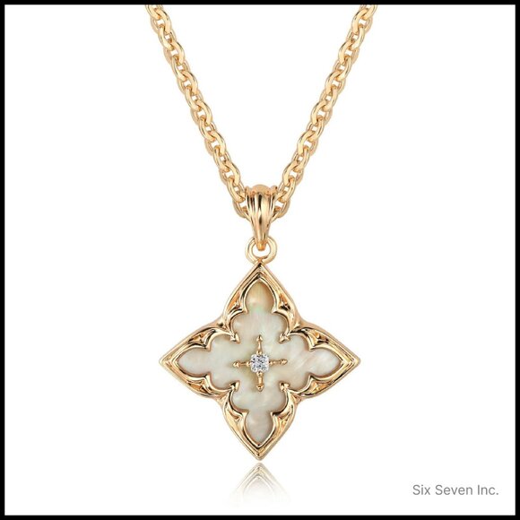 Dainty Gold Plated Clover Pendant Necklace Adjustable Chain Minimal Chic Jewelry